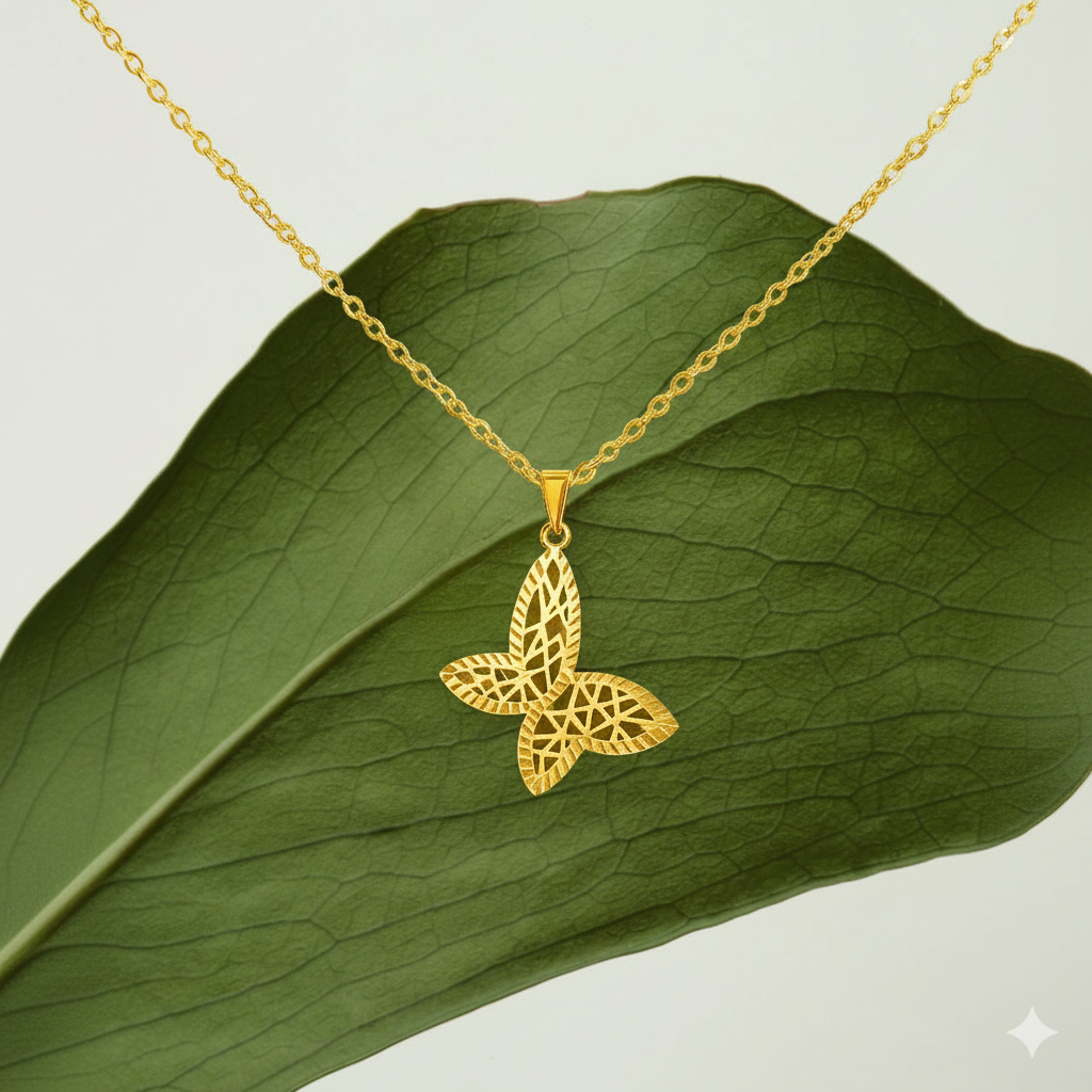 Gold-Tone Butterfly Pendant Necklace