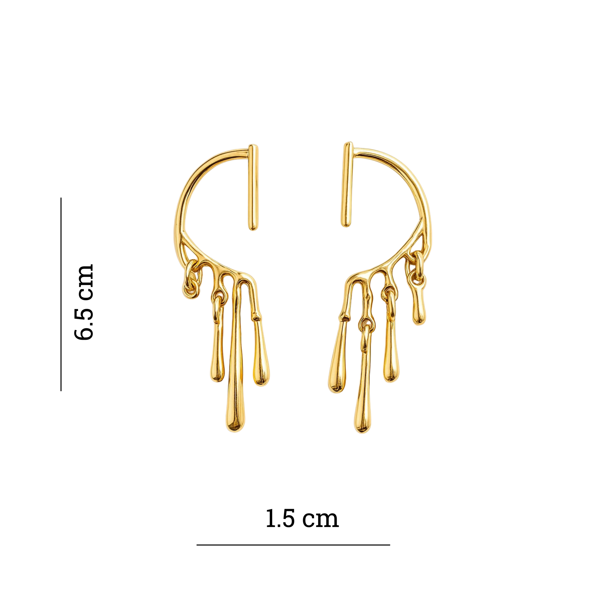 Golden Abstract Dangle Earring