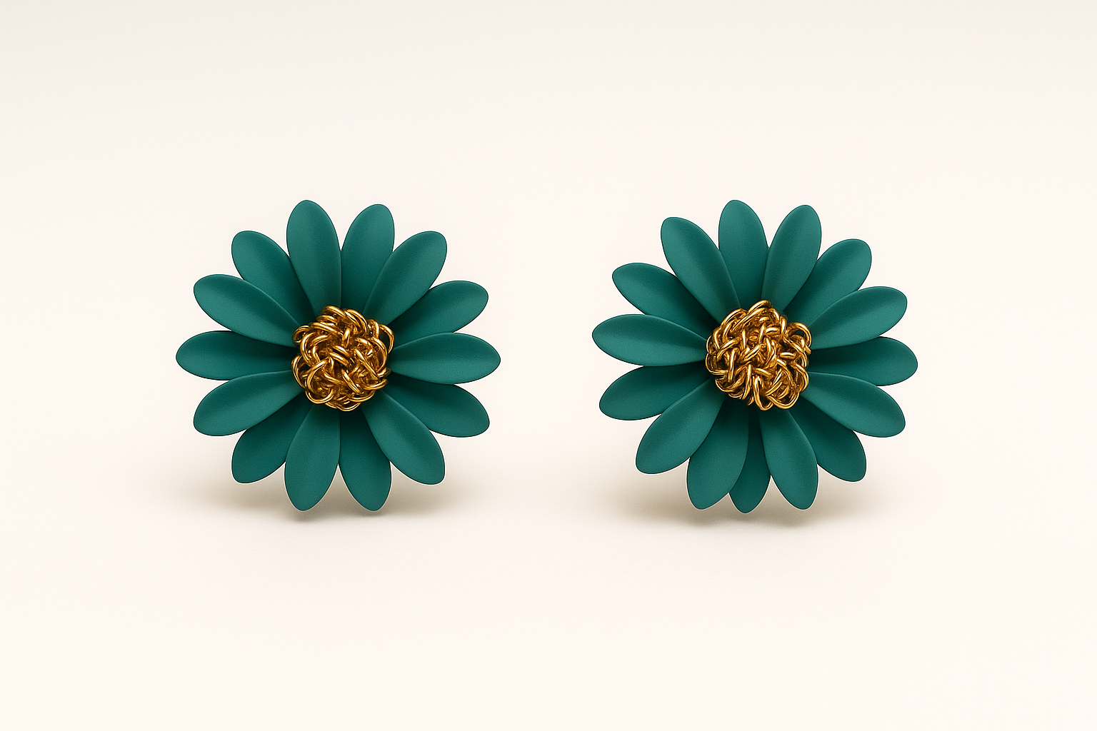 Midnight Bloom Teal Earring