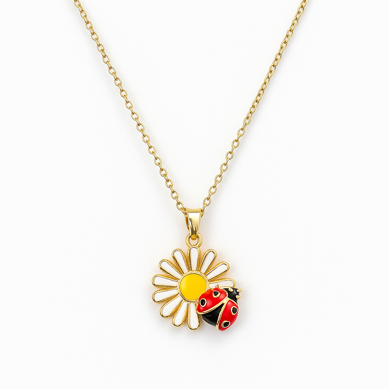 Daisy & Ladybug Pendant Necklace