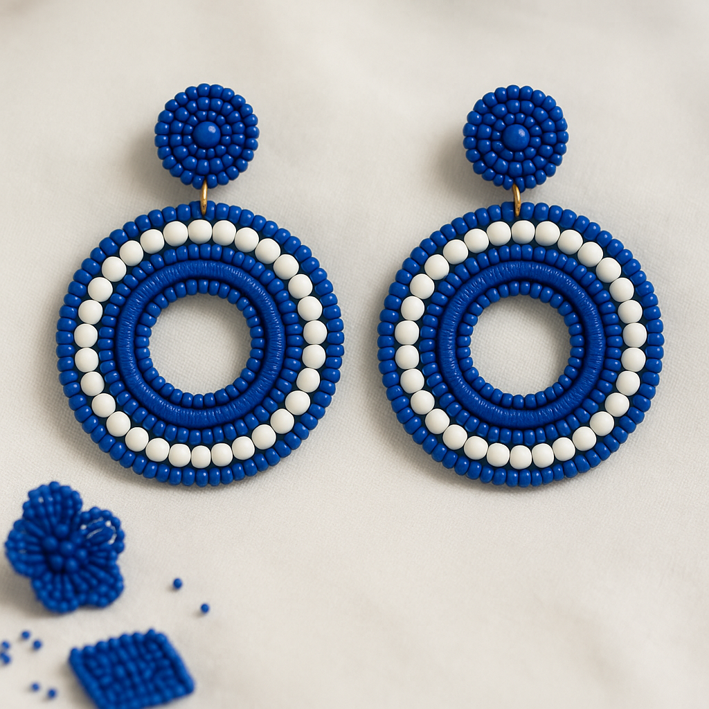 Beaded Circle Earring