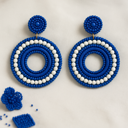 Beaded Circle Earring