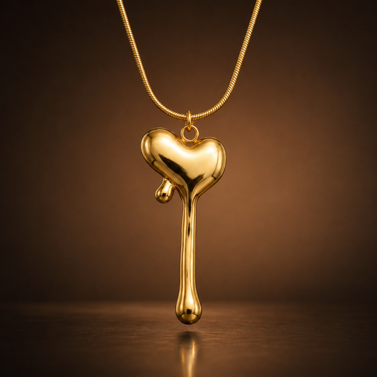 Drip Heart Pendant Necklace