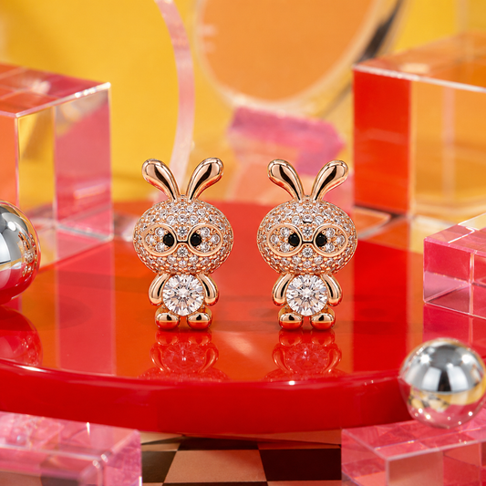 Rose Bunny Pavé Studs