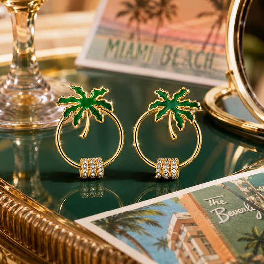 Palm Hoop Crystal Drops