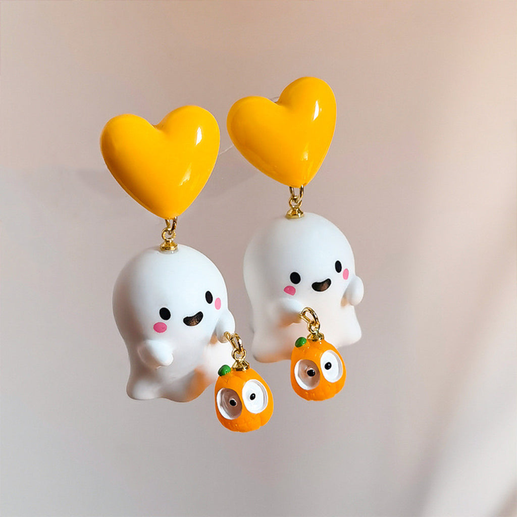 Cute Ghost & Pumpkin Earring