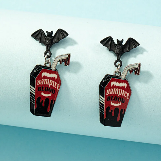 Vampire Blood Bat Drop Earring