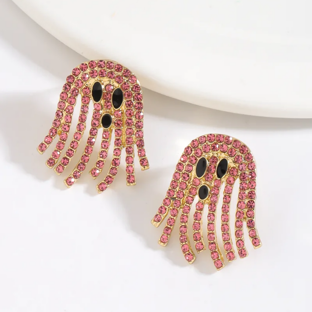 Crystal Ghost Statement Earrings