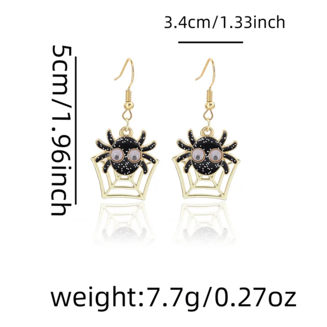 Googly Eyes Spider Web Statement Earring