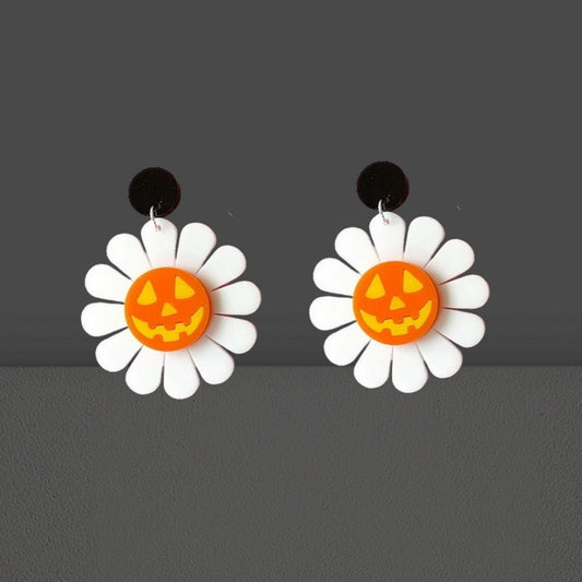 Pumpkin Flower Statement Earrings