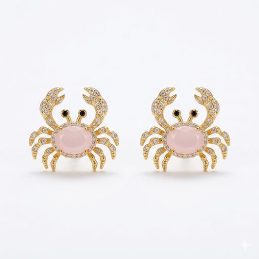 Kohana Maison Rivera - Gold Pave Crab Stud Earrings
