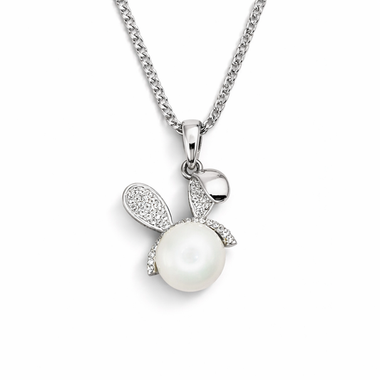 Seolhwa Rabbit Pearl Pendant Necklace