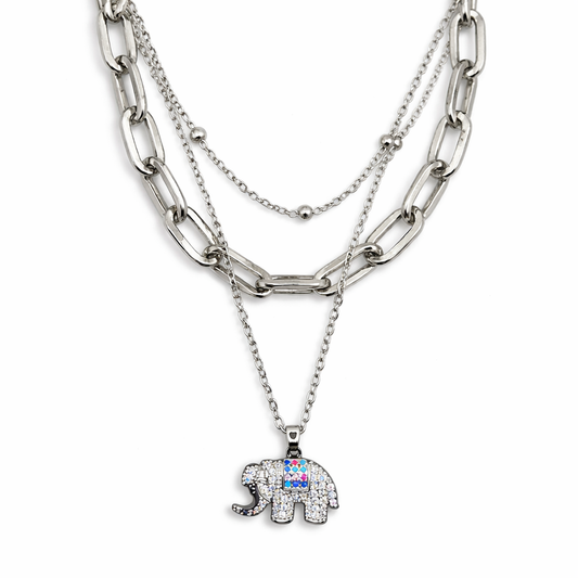 Dalbit Royale Éléphant Layered Chain Necklace