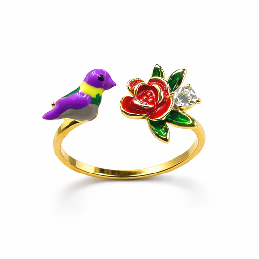 Specimen #023 – Violet Bird & Red Rose