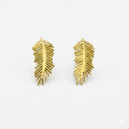 Palm Leaf Drop Earring