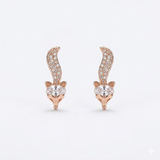 Crystal Fox Stud Earring
