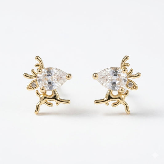 Crystal Deer Stud Earring