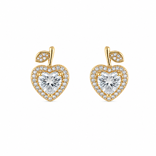 Bloom Heart Crystal Studs