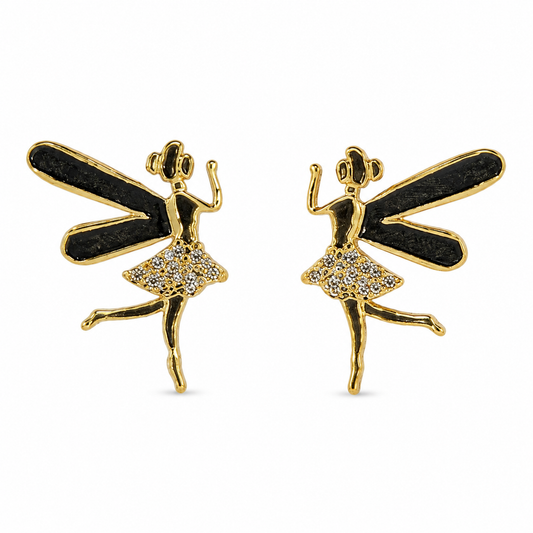 Noir Fairy Wing Studs