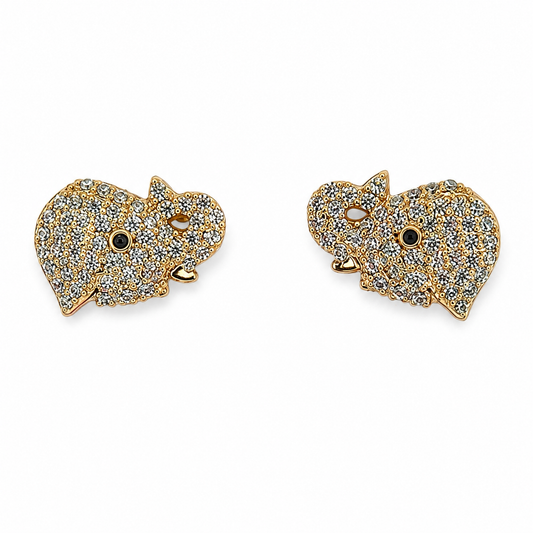 Crystal Elephant Charm Studs