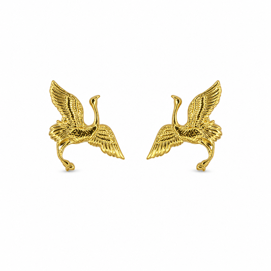 Golden Crane Wing Studs