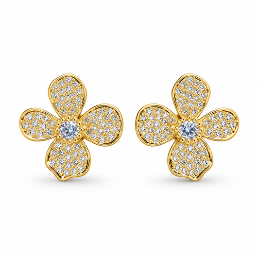 Gilded Clover Studs