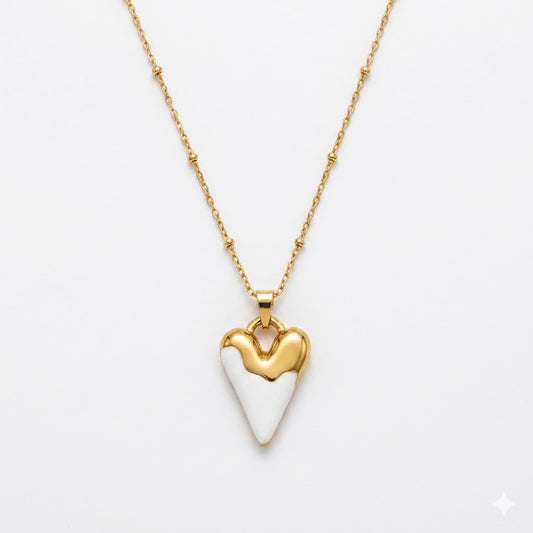 Dual Tone Heart Necklace