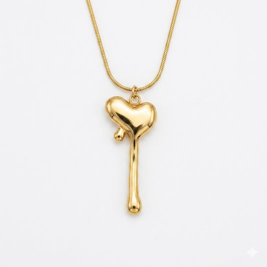 Drip Heart Pendant Necklace