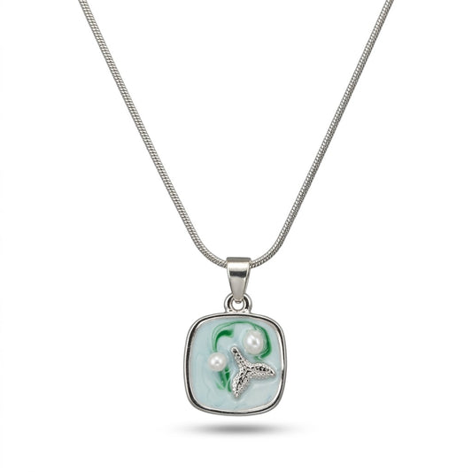 Enamel Square Pendant