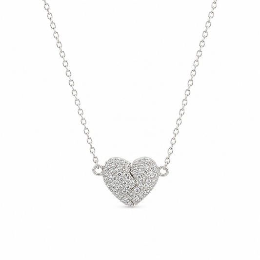 Shimmer  Split Heart Necklace