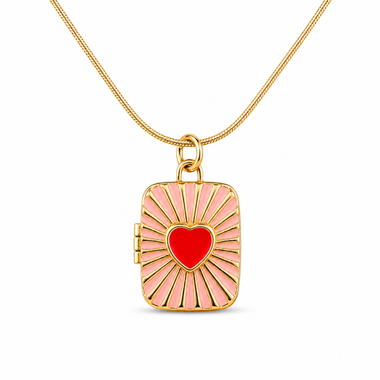 Sunburst Heart Locket