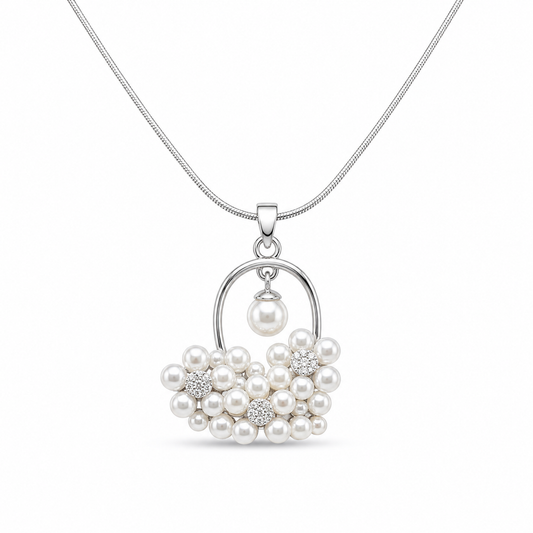 Pearl Cluster Hoop Pendant