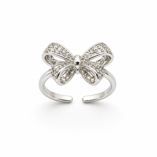 Aria Bow Silver Ring
