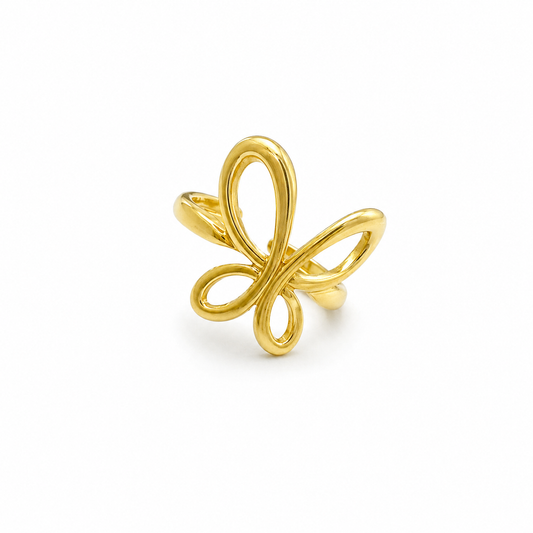 Petal Swirl Gold Ring