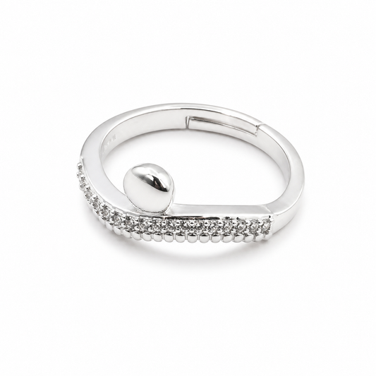 Orbit Pavé Silver Ring