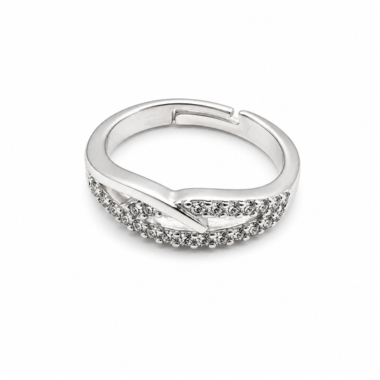 Deva Cross Silver Ring