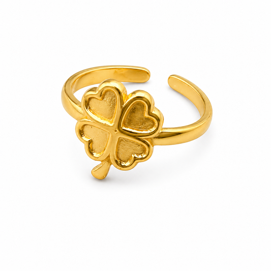 Lucky Clover Gold Ring