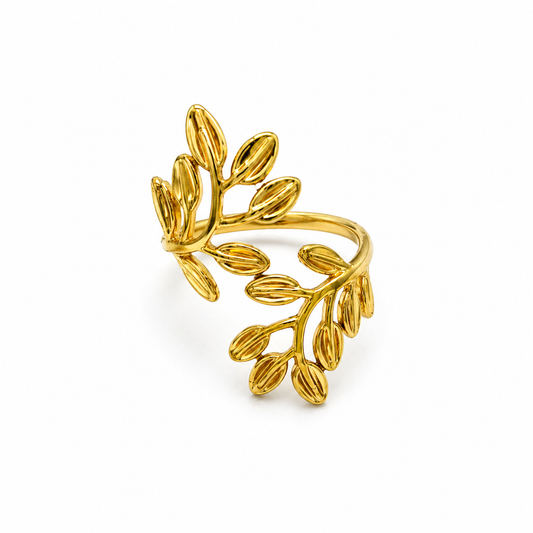 Laurel Spray Gold Ring