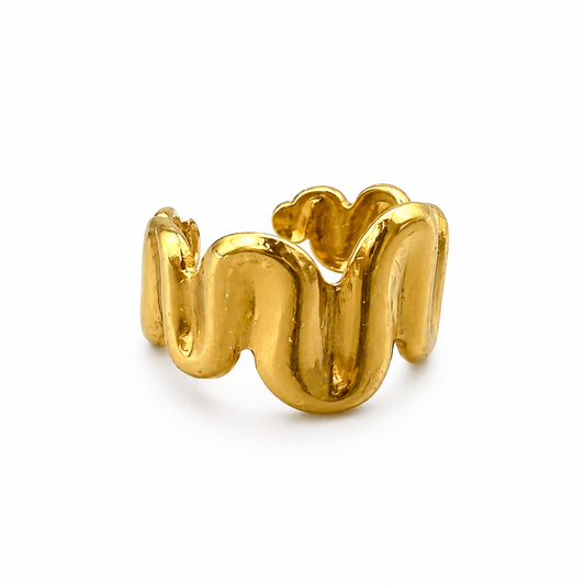 Riya Wave Gold Ring