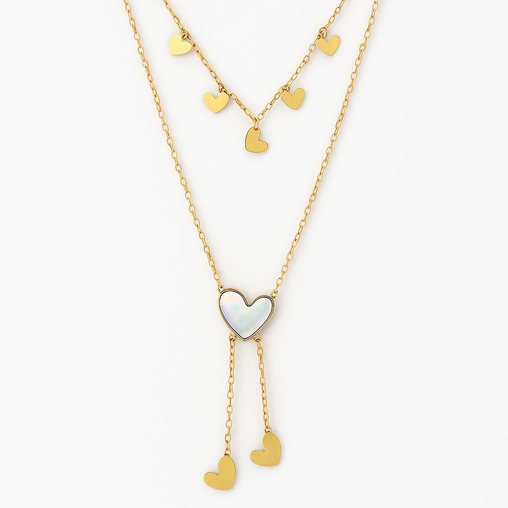 Layered Heart Pendant Necklace