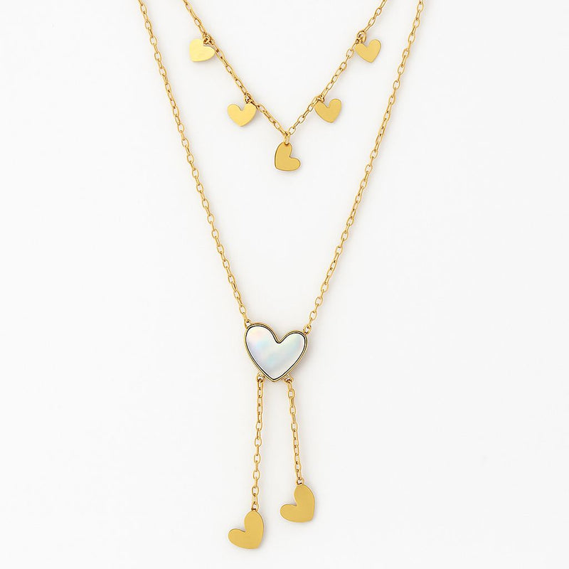 Layered Heart Pendant Necklace