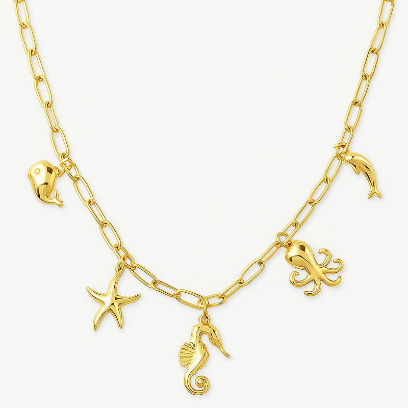 Ocean-Inspired Seahorse Charm Necklace
