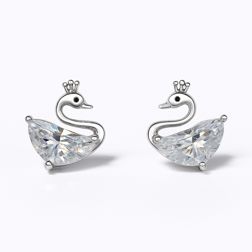 Swan Crystal Stud Earring