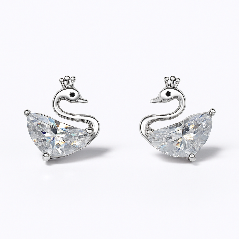 Swan Crystal Stud Earring